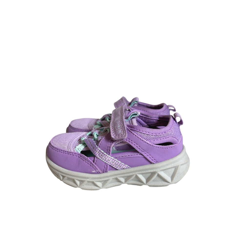 OshKosh Bgosh Kids Purple Mesh Hybrid Sneakers Sandals Size 7 Glitter Strap - Picture 7 of 7